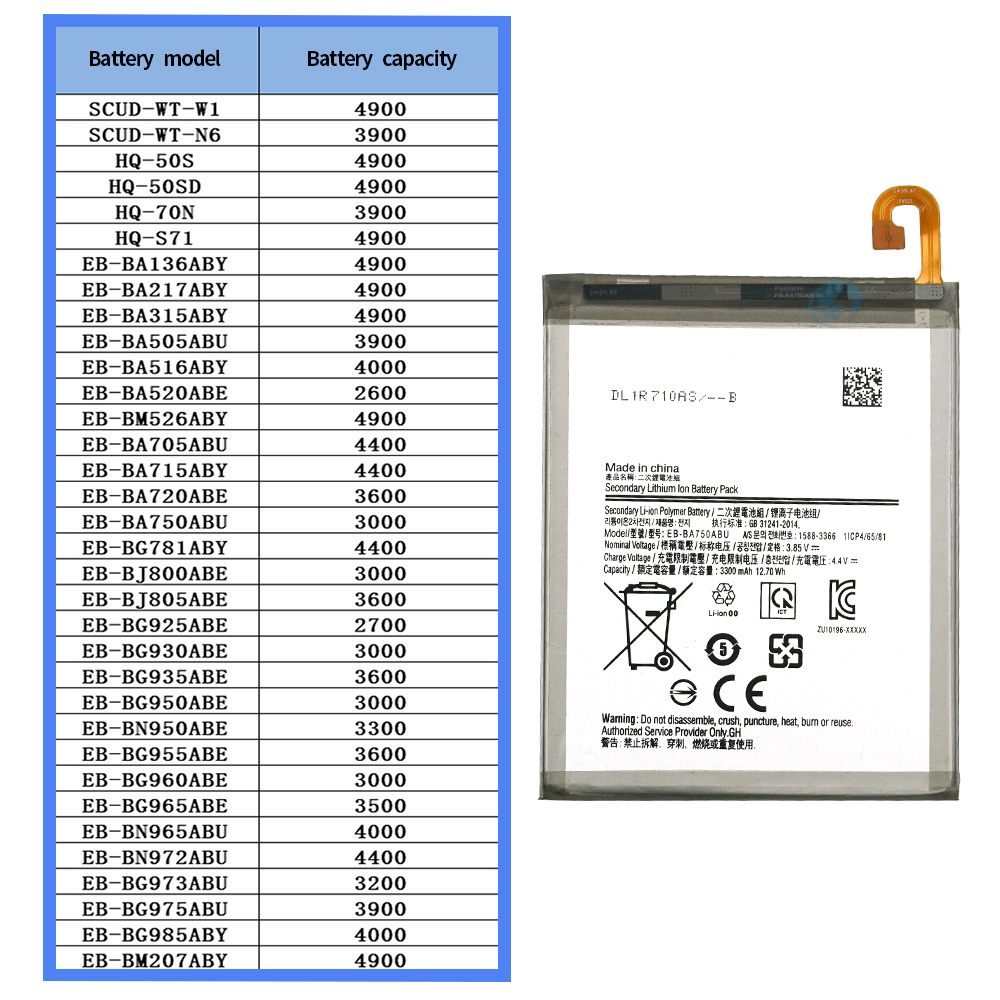 Factory Direct A10 M10 Mobile Phone Battery for Samsung EB-BA750ABU A7 A750 A750G A60S A8S - Imagen 6
